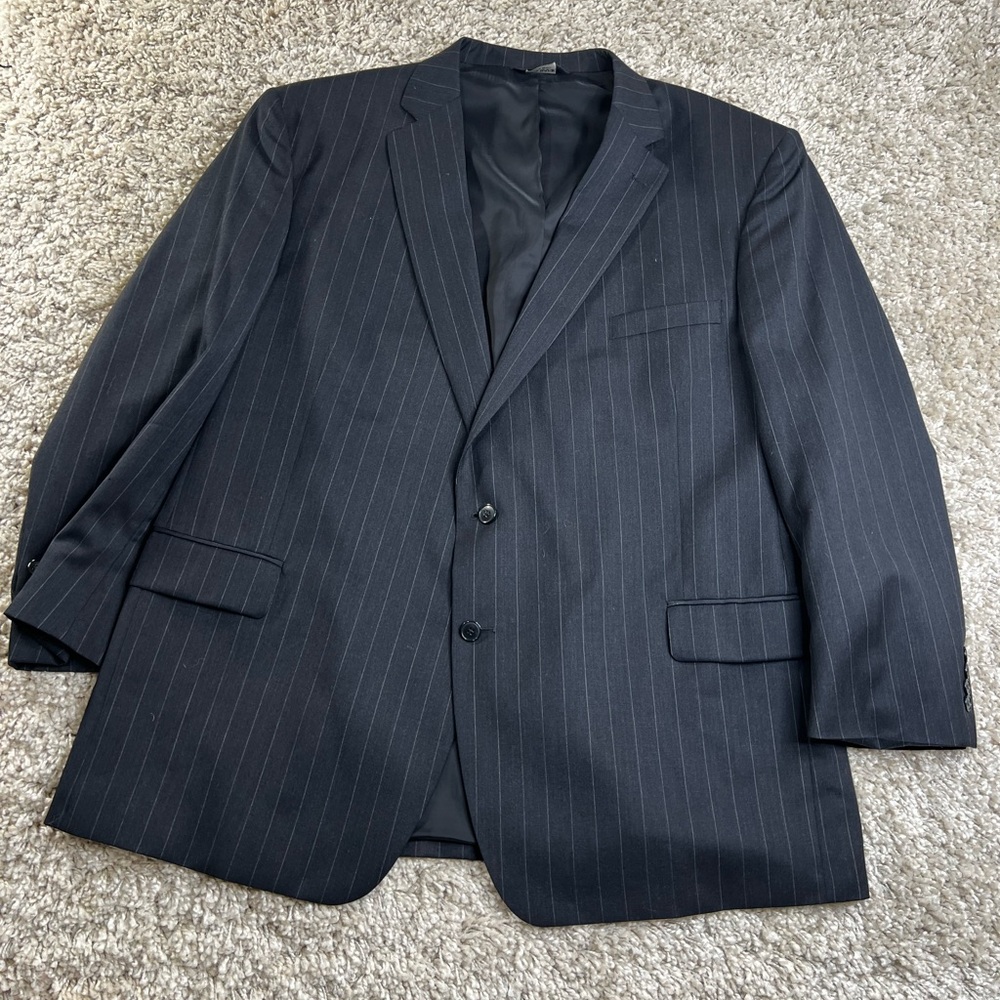 Jos. A. Bank Charcoal Pinstripe Blazer 100% wool 52R
